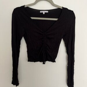 ruched black long sleeve